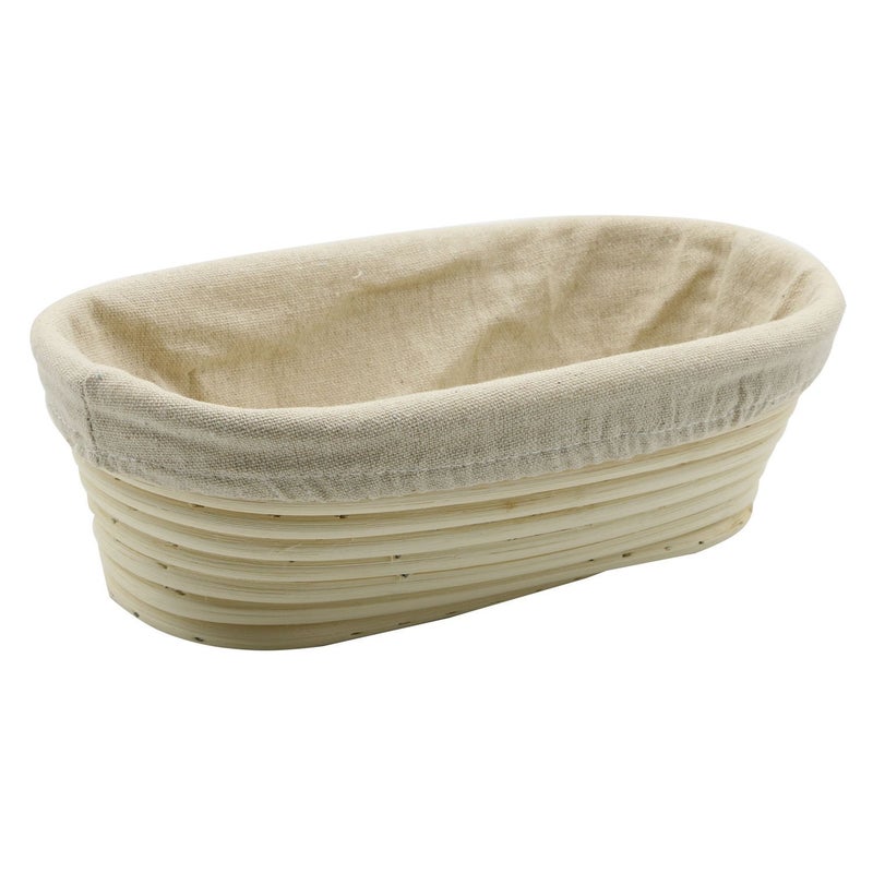10 inch Oval Banneton Bread Proofing Basket, BetterJonny Artisan Bread Dough Proofing Rattan Basket +Liner Combo for Professional and Home Bakers